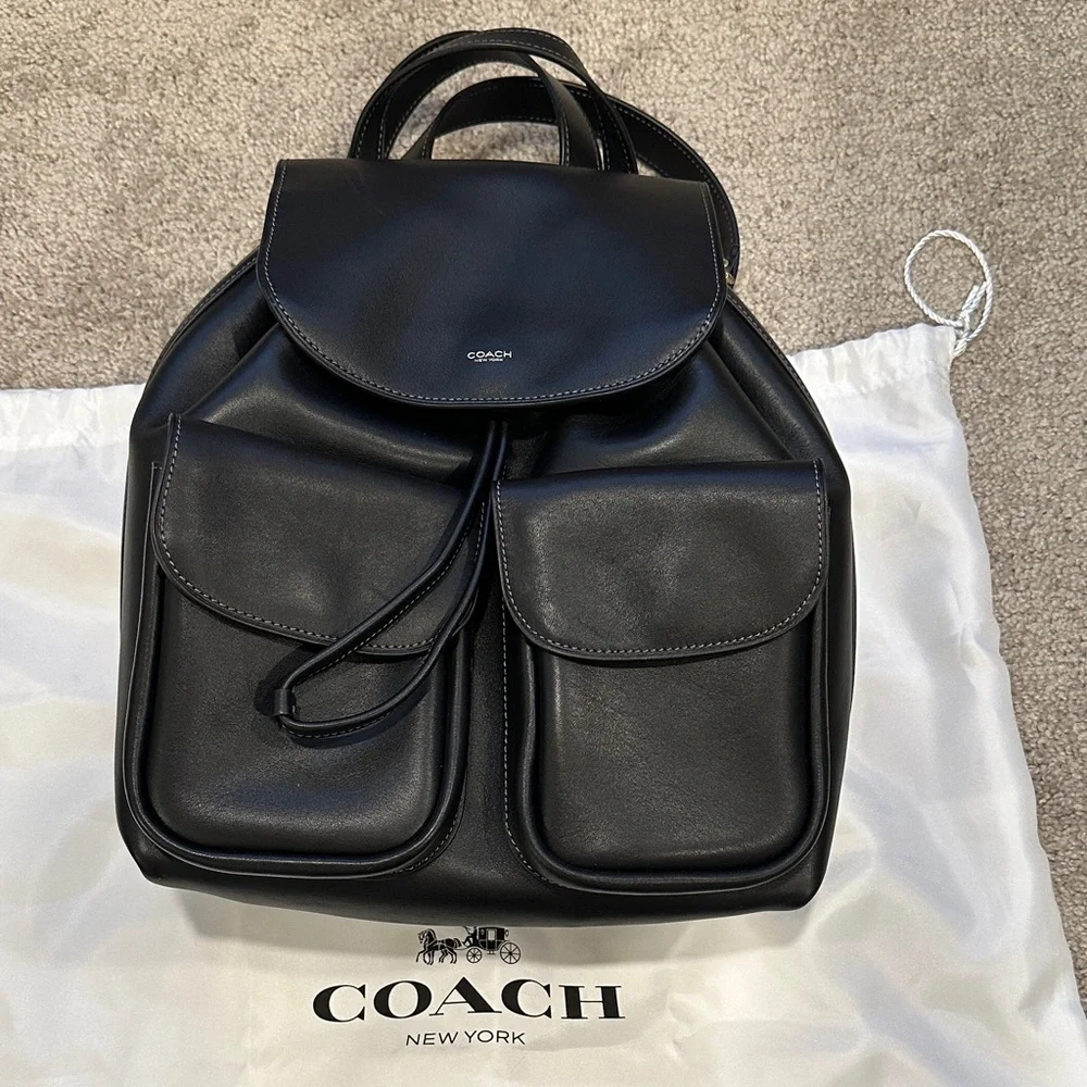 Coach Crosby 28 Black Leather Backpack